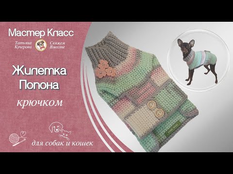 Видео: Жилетка крючком, DIY crochet vest for dog