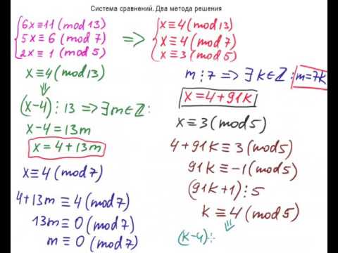 Видео: Т.чисел 10. Система сравнений.  Два метода решения