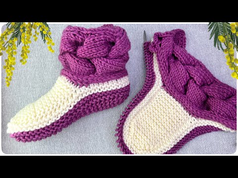 Видео: 🔥Самые УДОБНЫЕ и теплые следки на ДВУХ СПИЦАХ. 💥Следки ЗА ПАРУ ЧАСОВ.