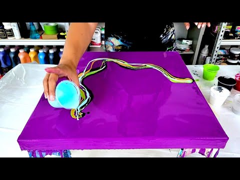 Видео: Успех! -- Великолепные цвета в этом фиолетовом цвете - Краска и вода - Акриловая живопись