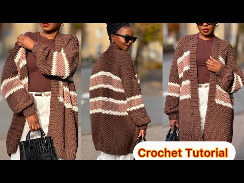 Видео: Урок вязания крючком кардигана Элизабет для начинающих