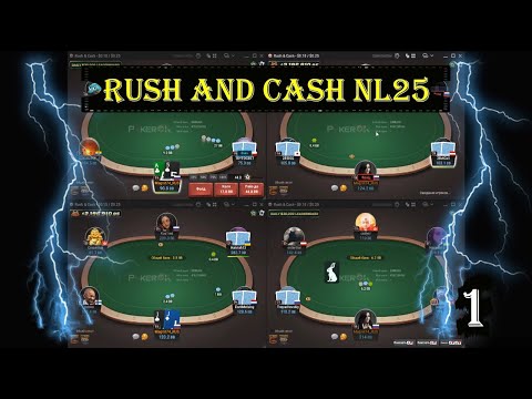 Видео: Rush and Cash NL25. GG PokerOK. LIVE сессия. Часть 1