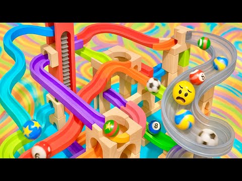 Видео: Гонка Marble Run ASMR Американские горки Фокус на фоне | Циклы ASMR