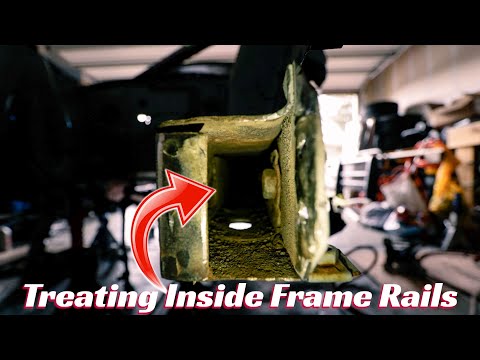 Видео: Как я обработал внутреннюю часть направляющих рамы средством POR 15