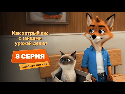 Видео: Серия 8 – Спасите котика | Как хитрый лис с зайцами урожай делил
