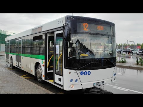 Видео: Астана. МАЗ 203.016 С166 562 AJ 01 маршрут 12