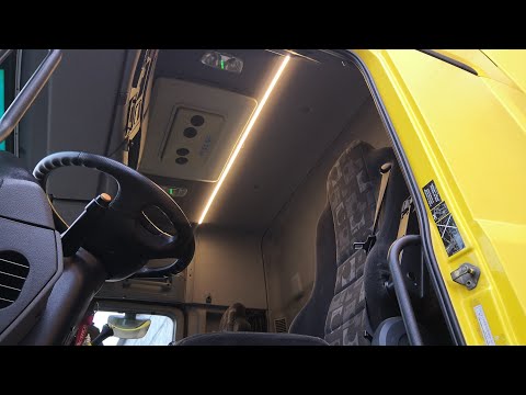 Видео: Крутое Светодиодное освещение в салоне грузовика Mercedes Actros