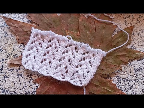 Видео: МК.Простой,но очень красивый ажурный узор спицами. Нежность, нежная.