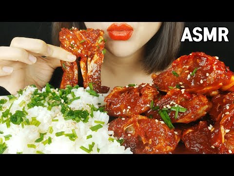 Видео: ASMR пряный соус, маринованные сырые Краб (едят звуки)