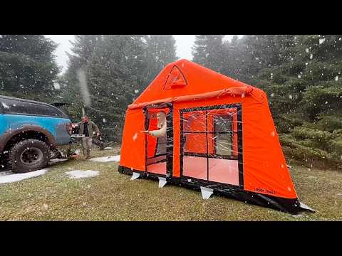 Видео: КЕМПИНГ ВО ВРЕМЯ СИЛЬНОГО СНЕГОПАДА