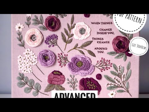 Видео: Вышивка. Видео-урок + схема "Вересковое поле". Продвинутый уровень