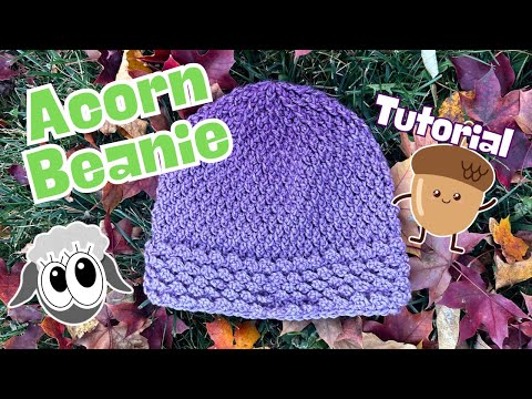Видео: Как связать крючком шапочку-жёлудь (альпийскую шапочку с оборкой): урок по вязанию крючком