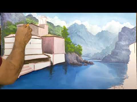 Видео: Ты так научился рисовать? Рисую пейзажи #искусство #художник