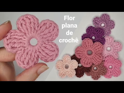 Видео: Плоский цветок крючком - ЛЕГКИЙ КЛАСС