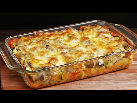 Видео: Рецепт, который всех сведет с ума! Запеканка из баклажанов и кабачков, легко готовится.