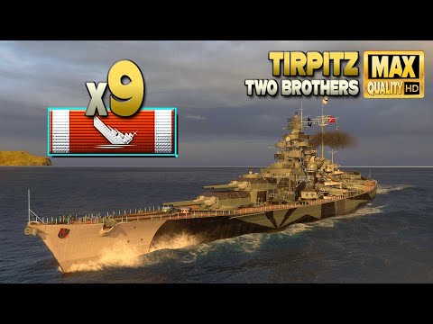 Видео: Линкор Тирпиц: Огромное возвращение на карте «Два брата» - World of Warships