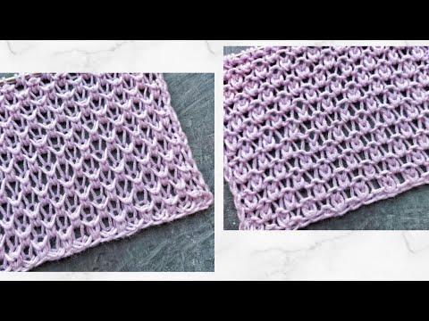 Видео: Интересный мелкий ажур спицами / Два узора в одном