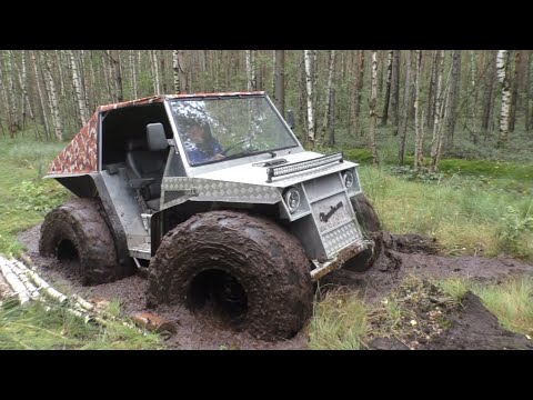 Видео: Испытание вездехода "Проходимец" на болотных озерах.
