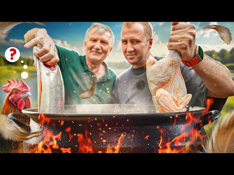 Видео: Приготовили ЦАРСКУЮ УХУ из ПЕТУХА на костре | ПО ВСЕМ КАНОНАМ
