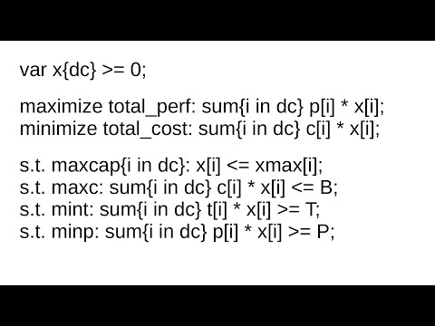 Видео: Язык моделирования GNU MathProg