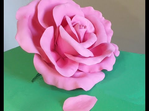 Видео: Diy Foam Flowers making.Ростовая роза из фоамирана. Часть 1.Big flowers.Diy Foam Flowers making