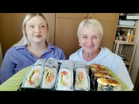 Видео: Мукбанг/Mukbang. Роллы и суширрито.