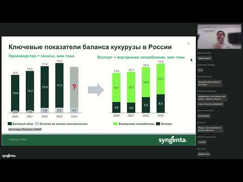 Видео: Запись вебинара «Кукуруза и подсолнечник. Результаты урожайности — 2023. Регион Центр»