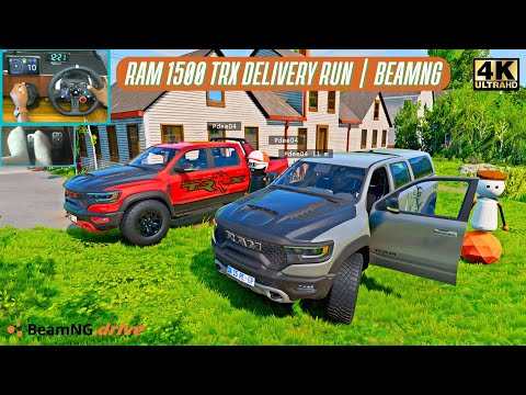 Видео: Ram 1500 TRX Pickup 2023 года | Доставка в мой магазин | BeamNG Convoy + Logitech G29