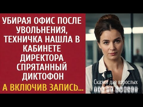 Видео: убирая офис после увольнения, техничка нашла в кабинете директора спрятанный диктофон… А включив зап