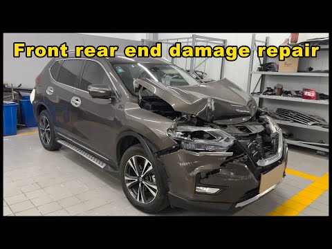 Видео: Ремонт Nissan X-Trail при лобовом столкновении