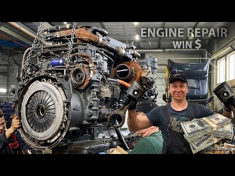 Видео: МАСТЕР ПОЛНОСТЬЮ СОБРАЛ 13-L ДВИГАТЕЛЬ.  SCANIA DC13. РОЗЫГРЫШ $
