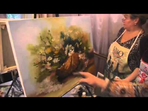 Видео: Видеоурок Сахарова Как научиться рисовать цветы, ромашки живопись для начинающих, уроки рисования