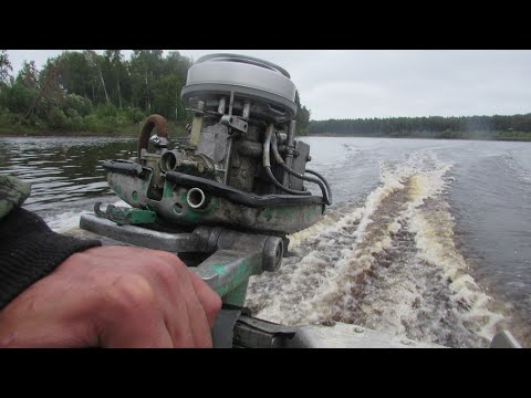 Видео: Ветерок 12 из 70-х расход на полном газу. Лодка Казанка. 1 литр бензина.