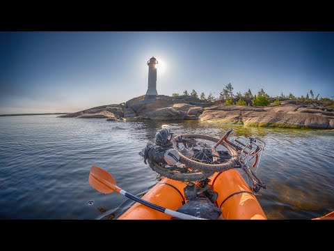 Видео: Одиночный вело-водный поход на остров | Ночёвка в палатке.
