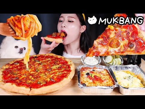 Видео: ASMR * Самая острая пицца в Корее 🔥 Пицца призрак пепперони 🌶 Спагетти в духовке MUKBANG