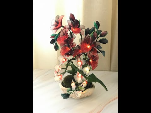 Видео: #светильникиизкапрона МК Светильник "Орхидея" Часть 1