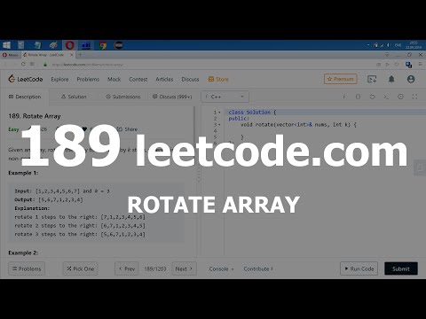 Видео: Разбор задачи 189 leetcode.com Rotate Array. Решение на C++