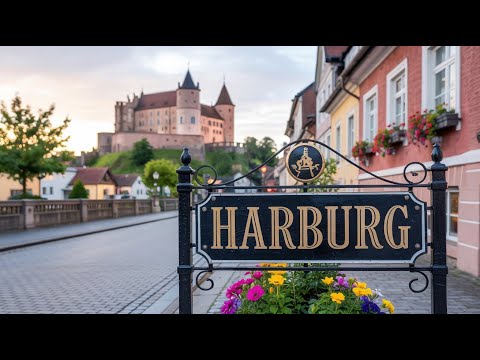 Видео: Замок Харбург и Средневековый Город,4K Тур с Дрона и Пешая Экскурсия, Романтическая дорога, Германия