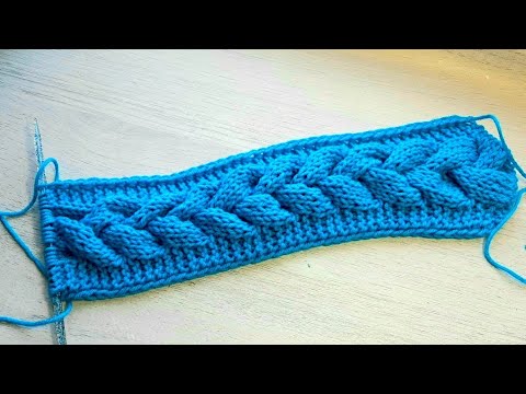 Видео: Повязка на голову спицами. Объёмная коса для начинающих