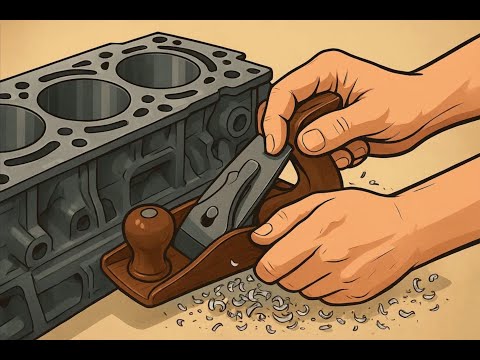 Видео: Шлифовка блока двигателя стеклом УАЗ БУХАНКА