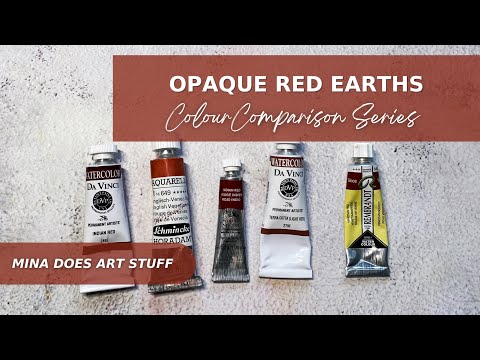 Видео: Акварели «Opaque Earth Red» — серия сравнения цветов — Mina Does Art Stuff