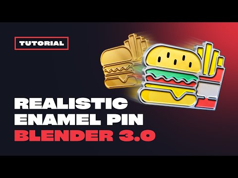 Видео: Enamel Pin in Blender - Эмалированный значок в Blender