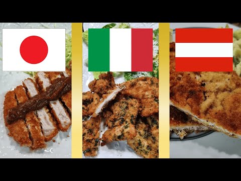 Видео: Три шницеля из разных стран — вкуснейшие рецепты в панировке из свинины, курицы и телятины
