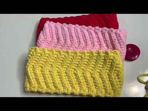 Видео: Повязка на голову из плюшевой пряжи. Вяжем крючком ☕️🧶