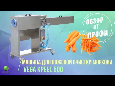 Видео: Обзор машины для ножевой очистки моркови Vega KPel 500 с помощью 32 лезвий