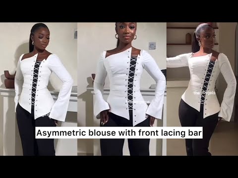 Видео: КАК РАСКРОИТЬ АСИММЕТРИЧНУЮ БЛУЗКУ С ПЕРЕДНЕЙ ШНУРОВКОЙ #видео #как #урок