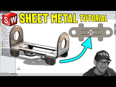 Видео: Учебное пособие по SolidWorks — инструмент «Изгиб листового металла», кромка кромки, вкладка «Баз...