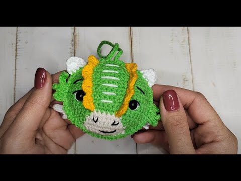 Видео: Дракон крючком. Дракон поворотными рядами.  Елочная игрушка или магнитик. Crochet Dragon amigurumi