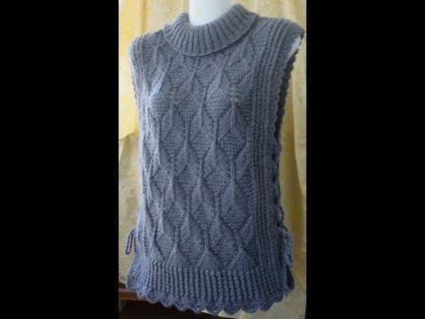 Видео: Вяжем крючком и спицами - пончо-жилет. Часть 1