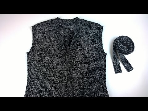 Видео: Жилет женский с поясом . Women's vest with a belt .